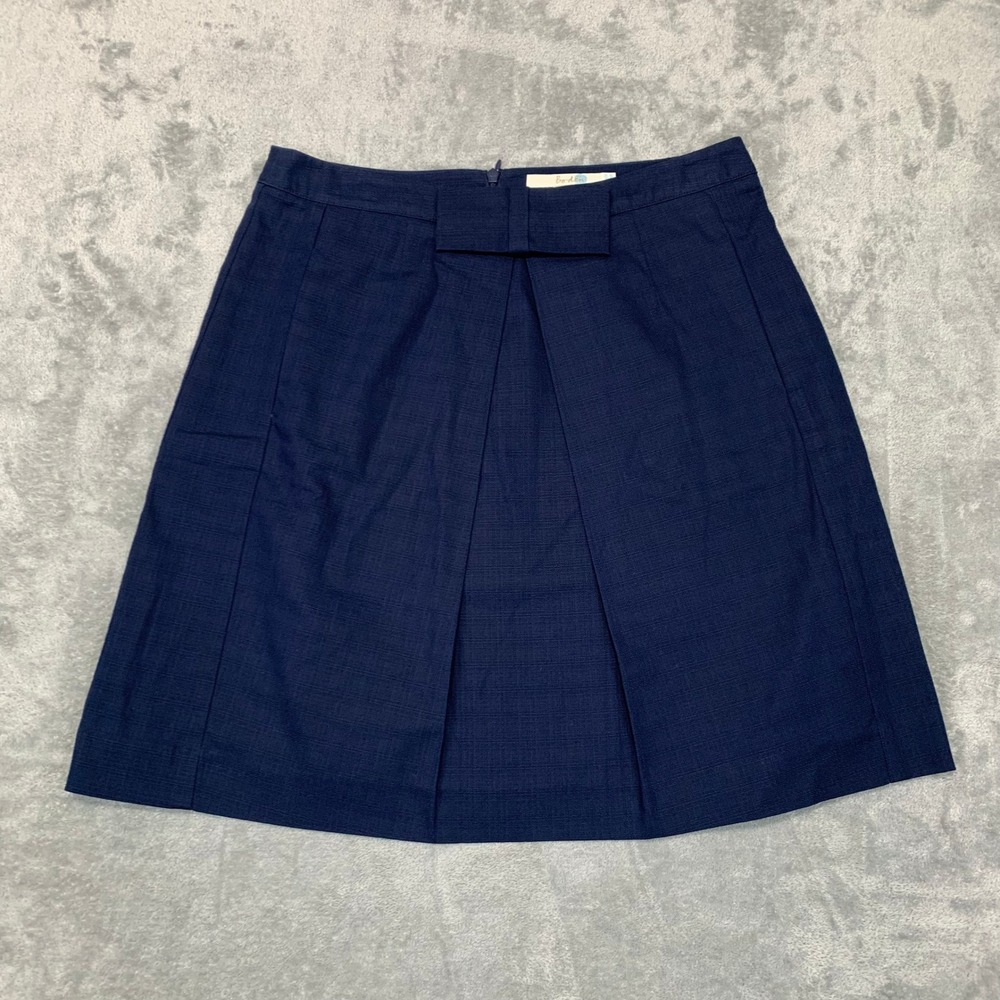 Boden Navy Pleated A-Line Skirt Women's 6R Classic Preppy Mod Style